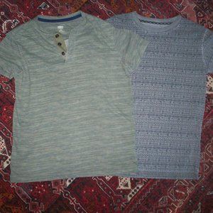 Boys Old Navy Mossimo Short Sleeve T Shirt Gray & Olive Cotton Sz M/L (8-10-12)